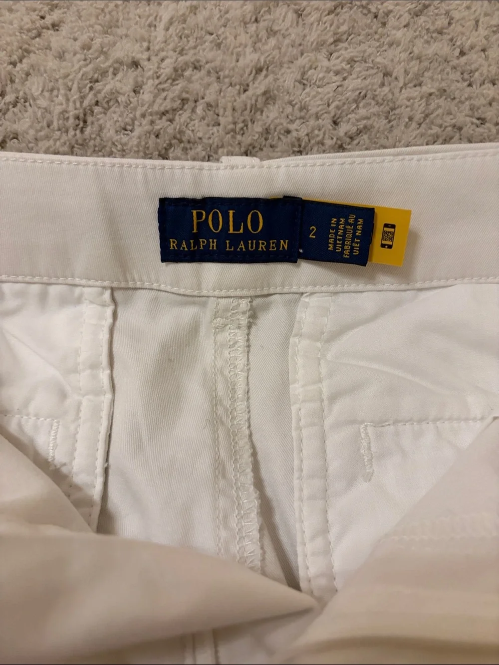 Polo by Ralph Lauren White Chino Shorts with Blue Pony